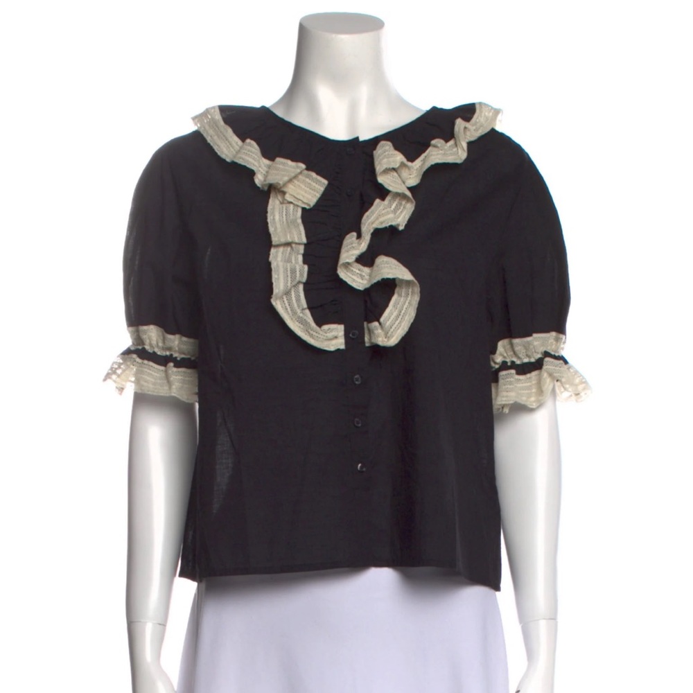 NWOT The Great ruffle crop top Sz. 1